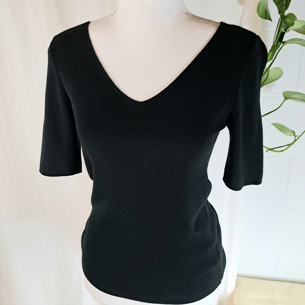 Talbots Black V-Neck Sweater